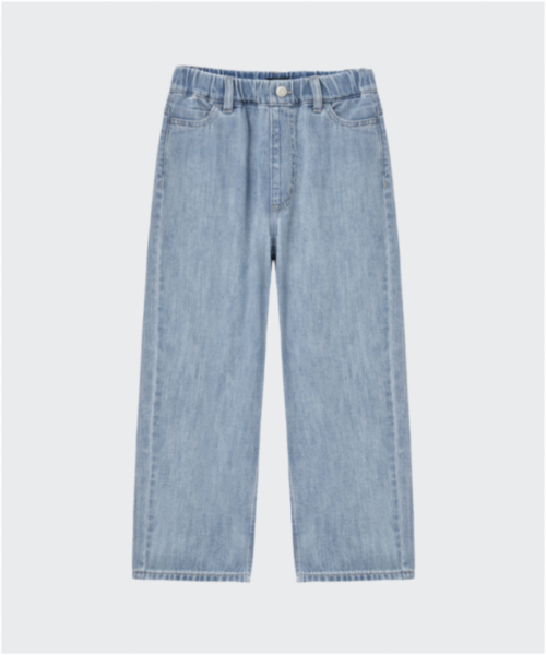 MUSINSA STANDARD KIDS（ムシンサスタンダードキッズ）の「リネンライクレギュラーフィットバンディングデニムパンツ[ライトインディゴ]（デニムパンツ・レディース・その他・110/120/130/140/150/160）」の3枚目の写真