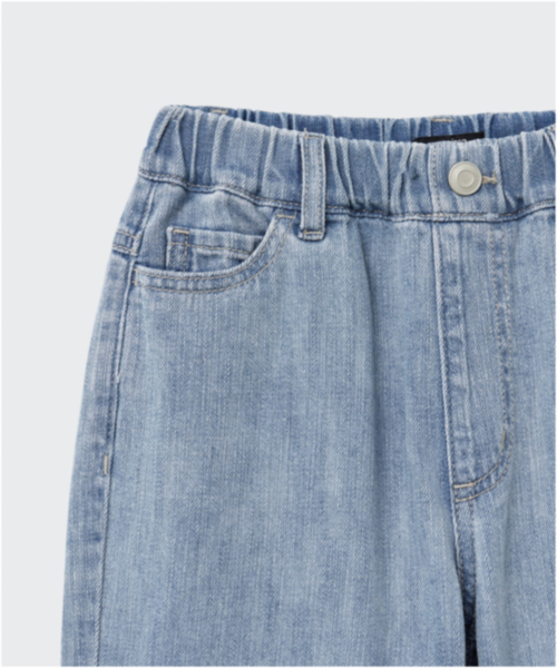 MUSINSA STANDARD KIDS（ムシンサスタンダードキッズ）の「リネンライクレギュラーフィットバンディングデニムパンツ[ライトインディゴ]（デニムパンツ・レディース・その他・110/120/130/140/150/160）」の5枚目の写真