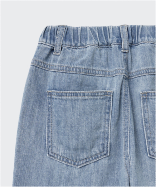 MUSINSA STANDARD KIDS（ムシンサスタンダードキッズ）の「リネンライクレギュラーフィットバンディングデニムパンツ[ライトインディゴ]（デニムパンツ・レディース・その他・110/120/130/140/150/160）」の6枚目の写真