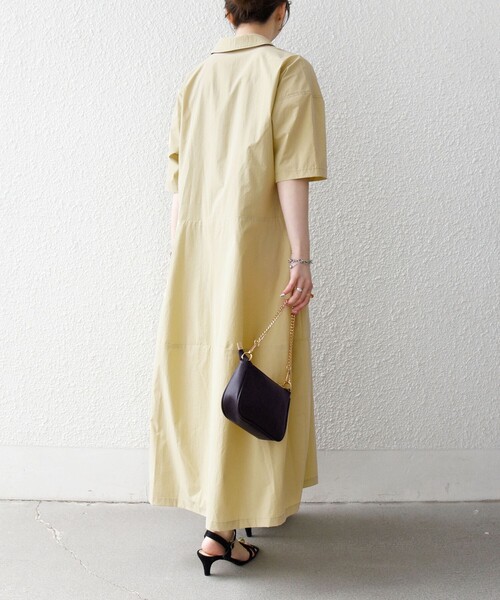 SHIPS any（シップス エニィ）の「SHIPS any:〈洗濯機可能〉タイプライター ボリューム シャツ ワンピース 2（シャツワンピース・レディース・ブラック/ブラウン系/イエロー・ONE SIZE）」の17枚目の写真