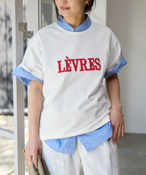 SLOBE IENA（スローブイエナ）の「LEVRES Tシャツ（Tシャツ/カットソー・レディース・ホワイト/ホワイト系その他・FREE）」の9枚目の写真