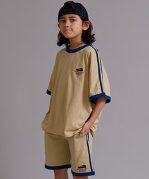 pairmanon（ペアマノン）の「【90-160】【綿100】吸水速乾 ライン半袖セットアップ【PAIRMANON STREET】（セットアップ）」