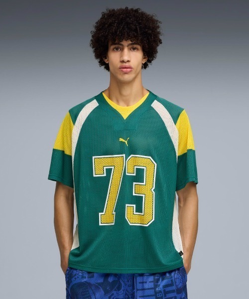 PUMA(プーマ)の「PUMA BASKETBALL OUT OF BOUNDS TEE(プーマ バスケットボール アウト オブ バウンズ Tシャツ)(Tシャツ/カットソー・メンズ・グリーン系/ホワイト系・MEDIUM/LARGE/X-LARGE)」の2枚目の写真