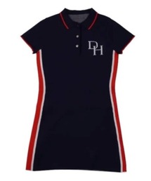 DOCUS（ドゥーカス）の「DOCUS （ドゥーカス） ゴルフウェア ワンピース レディース 半袖 ポロワンピース ｜ サイドライン ロゴ刺繍（ワンピース）」