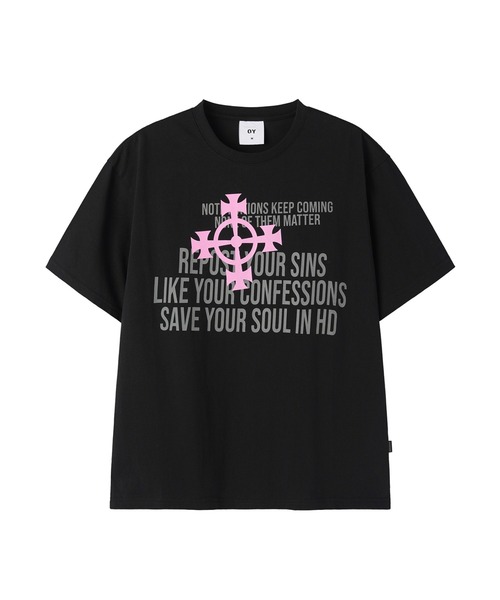 OY(オーワイ)の「『OY/オーワイ』CROSS NOTIFICATIONS TEE/クロスノーティフィケーションズTシャツ(Tシャツ/カットソー・メンズ・ホワイト/ブラック・M/L)」の15枚目の写真