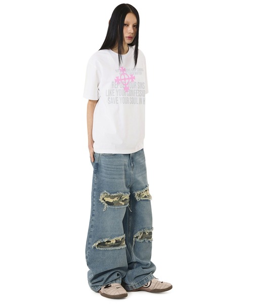 OY(オーワイ)の「『OY/オーワイ』CROSS NOTIFICATIONS TEE/クロスノーティフィケーションズTシャツ(Tシャツ/カットソー・メンズ・ホワイト/ブラック・M/L)」の12枚目の写真