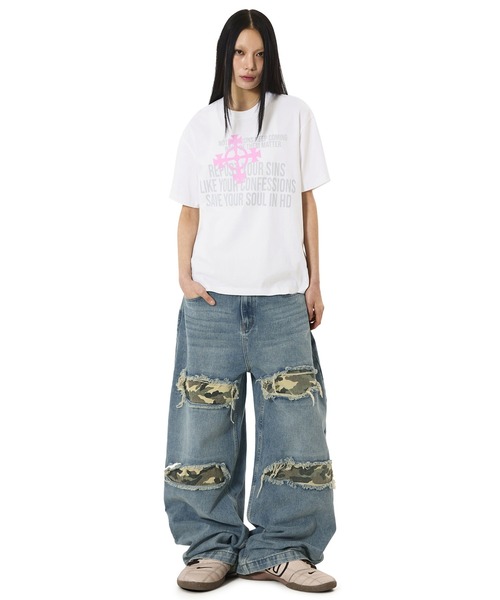 OY(オーワイ)の「『OY/オーワイ』CROSS NOTIFICATIONS TEE/クロスノーティフィケーションズTシャツ(Tシャツ/カットソー・メンズ・ホワイト/ブラック・M/L)」の11枚目の写真