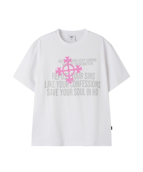 OY(オーワイ)の「『OY/オーワイ』CROSS NOTIFICATIONS TEE/クロスノーティフィケーションズTシャツ(Tシャツ/カットソー・メンズ・ホワイト/ブラック・M/L)」の17枚目の写真