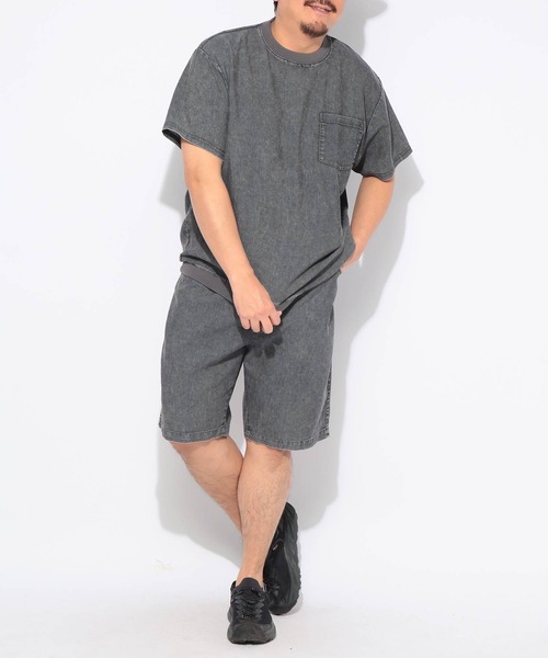 B&T CLUB（ビーティークラブ）の「Tシャツ 半袖 メンズ 大きいサイズ BREEZE DENIM デニム クルーネック カットソー B＆T CLUB (ビーアンドティークラブ)（Tシャツ/カットソー・メンズ・ネイビー/ダークグレー・X3(6L～7L)/X2(4L～5L)/X1(3L～4L)）」の4枚目の写真