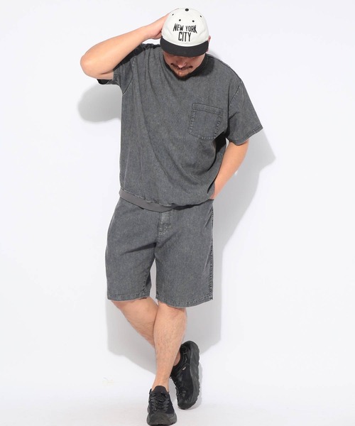 B&T CLUB（ビーティークラブ）の「Tシャツ 半袖 メンズ 大きいサイズ BREEZE DENIM デニム クルーネック カットソー B＆T CLUB (ビーアンドティークラブ)（Tシャツ/カットソー・メンズ・ネイビー/ダークグレー・X3(6L～7L)/X2(4L～5L)/X1(3L～4L)）」の5枚目の写真