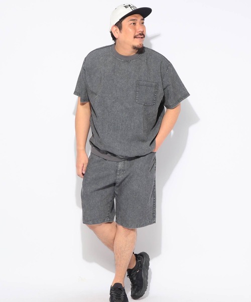 B&T CLUB（ビーティークラブ）の「Tシャツ 半袖 メンズ 大きいサイズ BREEZE DENIM デニム クルーネック カットソー B＆T CLUB (ビーアンドティークラブ)（Tシャツ/カットソー・メンズ・ネイビー/ダークグレー・X3(6L～7L)/X2(4L～5L)/X1(3L～4L)）」の6枚目の写真
