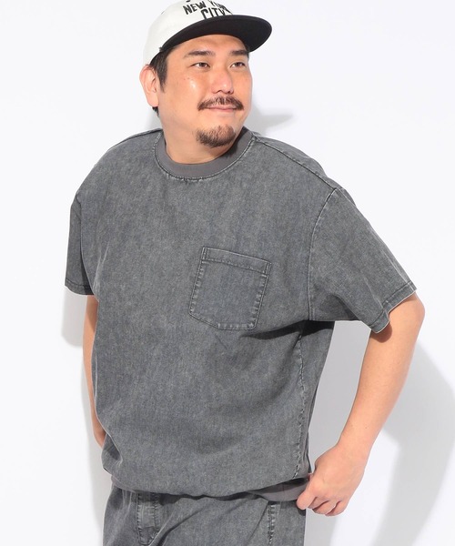 B&T CLUB（ビーティークラブ）の「Tシャツ 半袖 メンズ 大きいサイズ BREEZE DENIM デニム クルーネック カットソー B＆T CLUB (ビーアンドティークラブ)（Tシャツ/カットソー・メンズ・ネイビー/ダークグレー・X3(6L～7L)/X2(4L～5L)/X1(3L～4L)）」の8枚目の写真