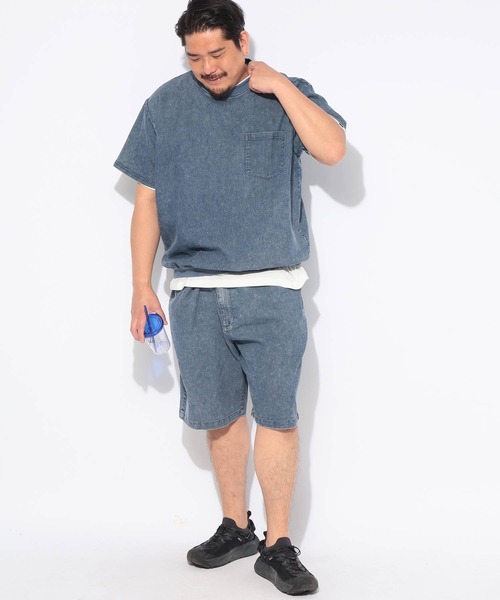 B&T CLUB（ビーティークラブ）の「Tシャツ 半袖 メンズ 大きいサイズ BREEZE DENIM デニム クルーネック カットソー B＆T CLUB (ビーアンドティークラブ)（Tシャツ/カットソー・メンズ・ネイビー/ダークグレー・X3(6L～7L)/X2(4L～5L)/X1(3L～4L)）」の10枚目の写真