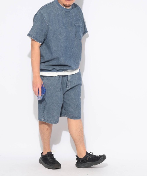 B&T CLUB（ビーティークラブ）の「Tシャツ 半袖 メンズ 大きいサイズ BREEZE DENIM デニム クルーネック カットソー B＆T CLUB (ビーアンドティークラブ)（Tシャツ/カットソー・メンズ・ネイビー/ダークグレー・X3(6L～7L)/X2(4L～5L)/X1(3L～4L)）」の12枚目の写真