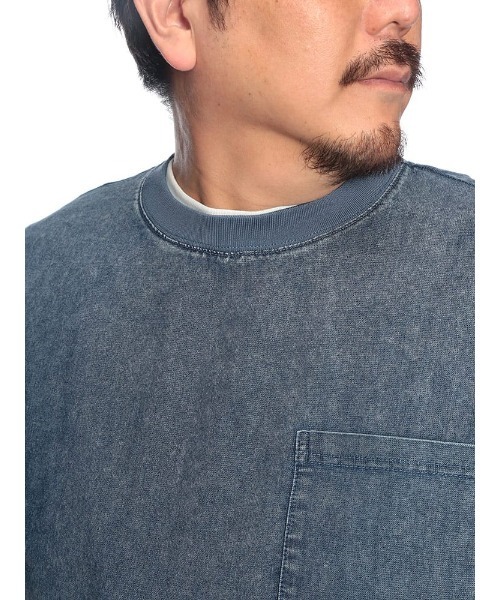 B&T CLUB（ビーティークラブ）の「Tシャツ 半袖 メンズ 大きいサイズ BREEZE DENIM デニム クルーネック カットソー B＆T CLUB (ビーアンドティークラブ)（Tシャツ/カットソー・メンズ・ネイビー/ダークグレー・X3(6L～7L)/X2(4L～5L)/X1(3L～4L)）」の18枚目の写真