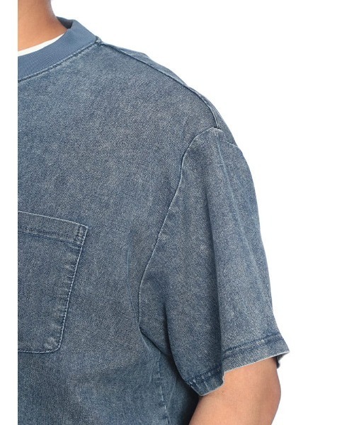B&T CLUB（ビーティークラブ）の「Tシャツ 半袖 メンズ 大きいサイズ BREEZE DENIM デニム クルーネック カットソー B＆T CLUB (ビーアンドティークラブ)（Tシャツ/カットソー・メンズ・ネイビー/ダークグレー・X3(6L～7L)/X2(4L～5L)/X1(3L～4L)）」の19枚目の写真