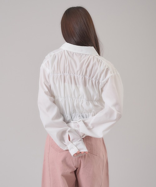 apres jour mignon(アプレジュールミニョン)の「フロントシャーリングシャツ(シャツ/ブラウス・レディース・ブラック系その他/オフホワイト/ブルー/ピンク/ブルー系その他・LARGE/フリー)」の12枚目の写真