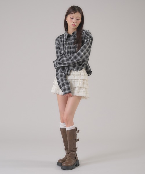 apres jour mignon(アプレジュールミニョン)の「フロントシャーリングシャツ(シャツ/ブラウス・レディース・ブラック系その他/オフホワイト/ブルー/ピンク/ブルー系その他・LARGE/フリー)」の20枚目の写真