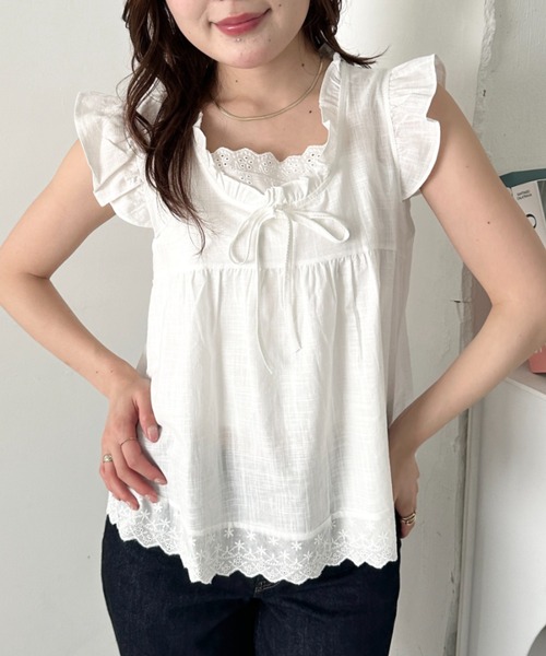 CLEA(クレア)の「レイヤードフリルブラウス(Tシャツ/カットソー・レディース・ピンク/その他4/その他1/ライトブルー/ホワイト/アイボリー/その他2/その他3・FREE)」の16枚目の写真
