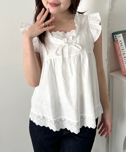 CLEA(クレア)の「レイヤードフリルブラウス(Tシャツ/カットソー・レディース・ピンク/その他4/その他1/ライトブルー/ホワイト/アイボリー/その他2/その他3・FREE)」の17枚目の写真