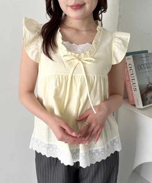 CLEA(クレア)の「レイヤードフリルブラウス(Tシャツ/カットソー・レディース・ピンク/その他4/その他1/ライトブルー/ホワイト/アイボリー/その他2/その他3・FREE)」の21枚目の写真