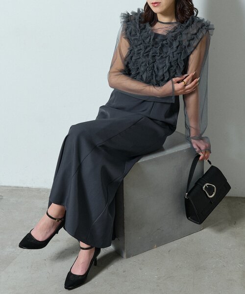 goocy(グーシー)の「マルチウェイフリルドレス(ワンピース・レディース・ブラック/ブルー/ブラウン・FREE)」の3枚目の写真