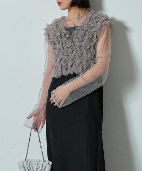 goocy(グーシー)の「マルチウェイフリルドレス(ワンピース・レディース・ブラック/ブルー/ブラウン・FREE)」の1枚目の写真