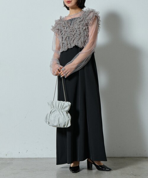 goocy(グーシー)の「マルチウェイフリルドレス(ワンピース・レディース・ブラック/ブルー/ブラウン・FREE)」の8枚目の写真