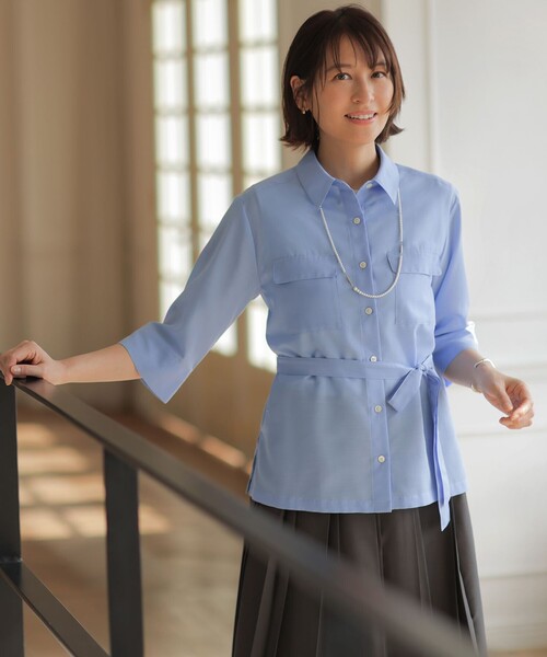 J.PRESS(ジェイプレス)の「リネンシアースラブ シャツ ブラウス(シャツ/ブラウス・レディース・ベージュ系/ブルー系/グレー系/ネイビー系・9/11)」の5枚目の写真