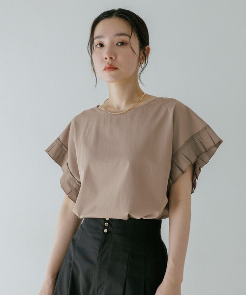 Andemiu（アンデミュウ）の「ソデフハクタックカットソー（Tシャツ/カットソー・レディース・オフホワイト/ブラック/モカ・FREE）」の10枚目の写真