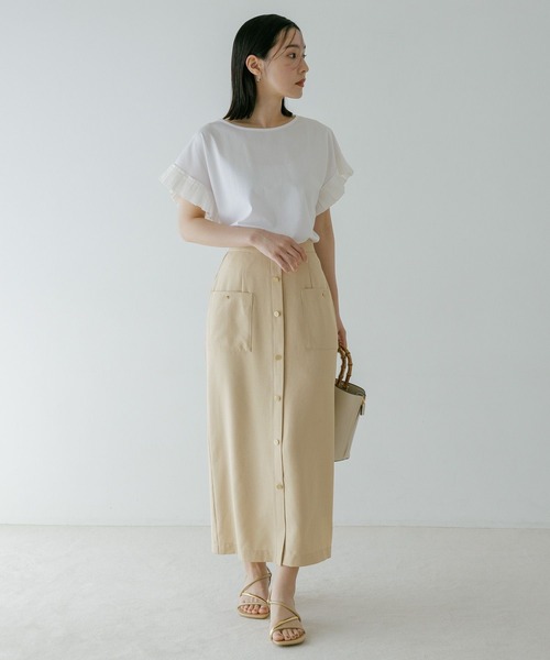 Andemiu（アンデミュウ）の「ソデフハクタックカットソー（Tシャツ/カットソー・レディース・オフホワイト/ブラック/モカ・FREE）」の16枚目の写真