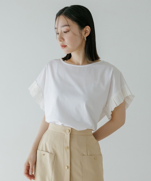 Andemiu（アンデミュウ）の「ソデフハクタックカットソー（Tシャツ/カットソー・レディース・オフホワイト/ブラック/モカ・FREE）」の17枚目の写真