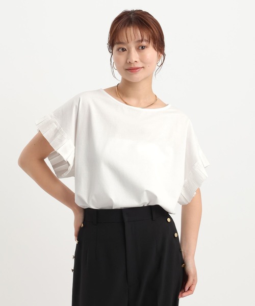 Andemiu（アンデミュウ）の「ソデフハクタックカットソー（Tシャツ/カットソー・レディース・オフホワイト/ブラック/モカ・FREE）」の19枚目の写真