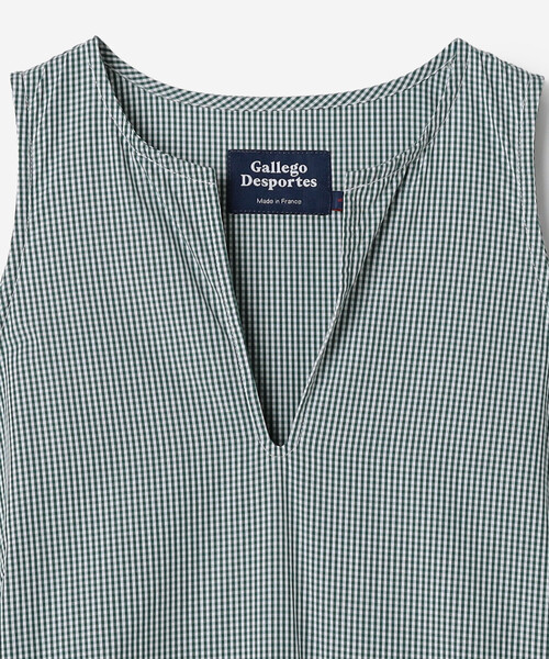GALLEGO DESPORTES(ギャレゴデスポート)の「GALLEGO DESPORTES | コットン ノースリーブ ロングワンピース GREEN CHECK WOMEN(ワンピース・レディース・グリーン系その他・S)」の11枚目の写真