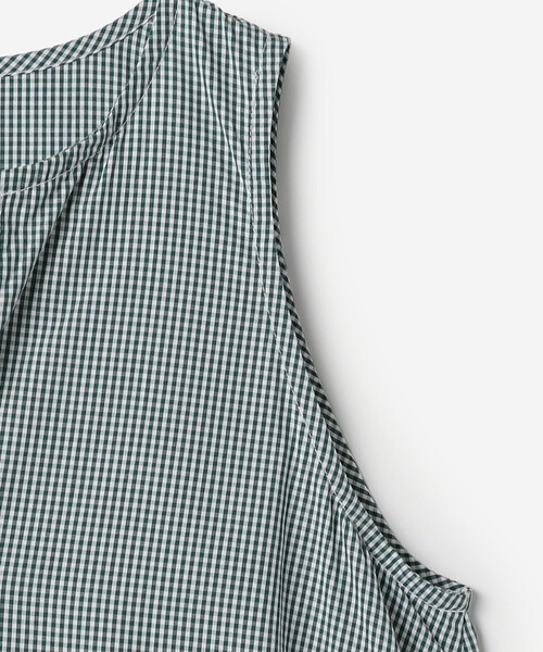 GALLEGO DESPORTES(ギャレゴデスポート)の「GALLEGO DESPORTES | コットン ノースリーブ ロングワンピース GREEN CHECK WOMEN(ワンピース・レディース・グリーン系その他・S)」の9枚目の写真