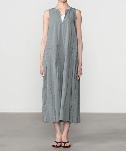GALLEGO DESPORTES(ギャレゴデスポート)の「GALLEGO DESPORTES | コットン ノースリーブ ロングワンピース GREEN CHECK WOMEN(ワンピース・レディース・グリーン系その他・S)」の6枚目の写真