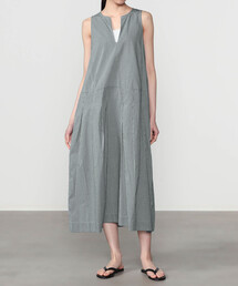 GALLEGO DESPORTES | GALLEGO DESPORTES | コットン ノースリーブ ロングワンピース GREEN CHECK WOMEN(ワンピース)
