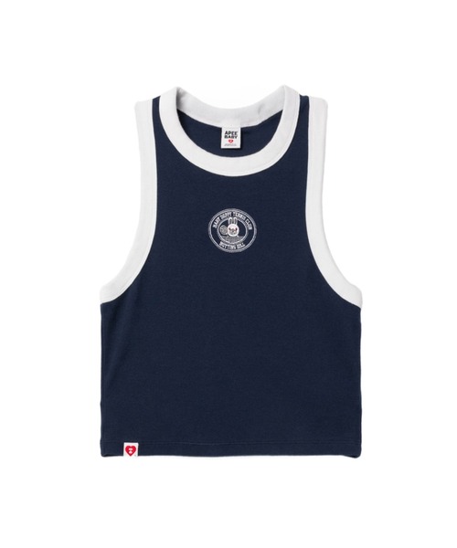 A BATHING APE（アベイシングエイプ）の「BABY DOPPY EMBROIDERY CROP TANK TOP（タンクトップ・レディース・ホワイト/ネイビー/グリーン・SMALL/X-SMALL）」の3枚目の写真