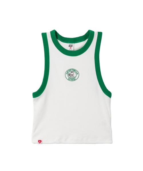 A BATHING APE（アベイシングエイプ）の「BABY DOPPY EMBROIDERY CROP TANK TOP（タンクトップ・レディース・ホワイト/ネイビー/グリーン・SMALL/X-SMALL）」の2枚目の写真