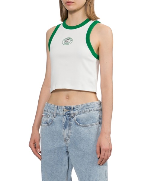 A BATHING APE（アベイシングエイプ）の「BABY DOPPY EMBROIDERY CROP TANK TOP（タンクトップ・レディース・ホワイト/ネイビー/グリーン・SMALL/X-SMALL）」の7枚目の写真