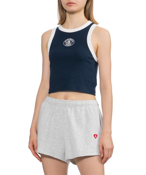 A BATHING APE（アベイシングエイプ）の「BABY DOPPY EMBROIDERY CROP TANK TOP（タンクトップ・レディース・ホワイト/ネイビー/グリーン・SMALL/X-SMALL）」の9枚目の写真