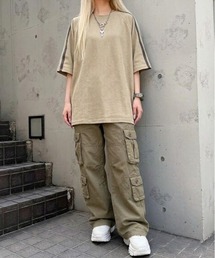 【UNISEX】サイドライン ビッグシルエット ラグラン半袖Tシャツ