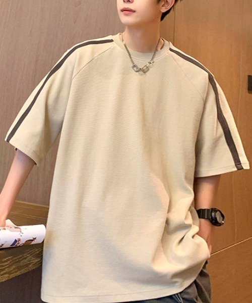 SHEPP(シープ)の「【UNISEX】サイドライン ビッグシルエット ラグラン半袖Tシャツ(Tシャツ/カットソー・メンズ・アイボリー/ブラック/ネイビー・L/M)」の13枚目の写真