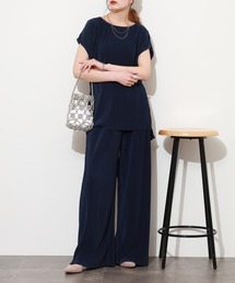Ree&Mee（リーアンドミー）の「Ree&Mee 2点セット クリスタルプリーツ プルオーバー & パンツ セットアップ（セットアップ）」