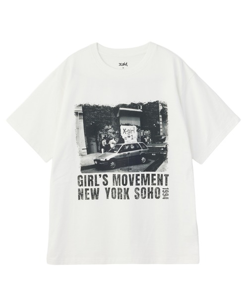 X-girl(エックスガール)の「X-GIRL NYC PHOTO S/S TEE(Tシャツ/カットソー・レディース・ホワイト/ブラック・M/S/XL/L)」の2枚目の写真