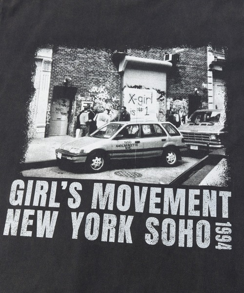 X-girl(エックスガール)の「X-GIRL NYC PHOTO S/S TEE(Tシャツ/カットソー・レディース・ホワイト/ブラック・M/S/XL/L)」の10枚目の写真