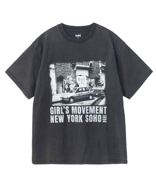X-girl(エックスガール)の「X-GIRL NYC PHOTO S/S TEE(Tシャツ/カットソー・レディース・ホワイト/ブラック・M/S/XL/L)」の7枚目の写真