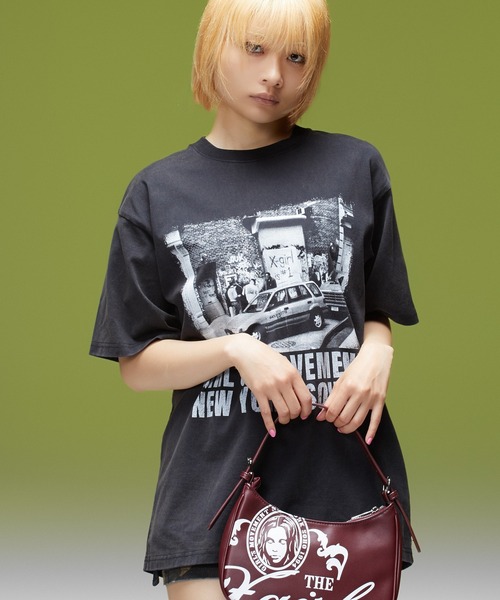 X-girl(エックスガール)の「X-GIRL NYC PHOTO S/S TEE(Tシャツ/カットソー・レディース・ホワイト/ブラック・M/S/XL/L)」の15枚目の写真
