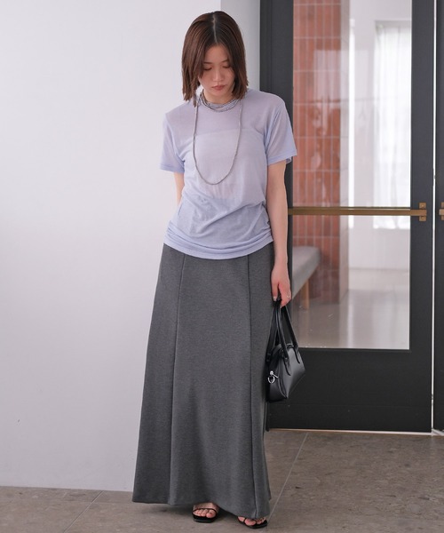 AKTE(アクテ)の「シアーリラックスTシャツ(Tシャツ/カットソー・レディース・ホワイト/ライトブルー/ブラウン・FREE)」の13枚目の写真