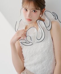 Chico | 【SALON  by Chico】バイカラーラッフルジャガードタンク(キャミソール)